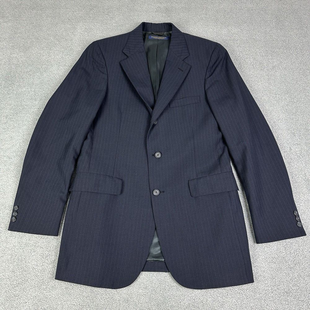 Vintage Brooks Brothers Blazer Men 39L Navy Pinstripe Brooksgate Sport Coat USA